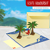 LINPOPUP LINPOPUP®, LIN17783, Pop Up Card Holiday, Birthday Sea, 3D Gift Card - Gift Certificate for Holiday, Travel Experience Gift - Birthday Card - Folding Card, Hammock Wellness Lady, N43