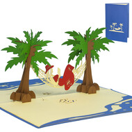 LINPOPUP Pop Up Card, 3D Card, Gift Certificate, Holiday, Hammock, Woman, N43