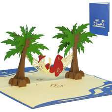 LINPOPUP Pop Up Card, 3D Card, Gift Certificate, Holiday, Hammock, Woman, N43