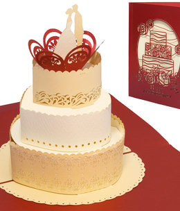 LINPOPUP Pop Up Card Wedding, Wedding Cake, N713