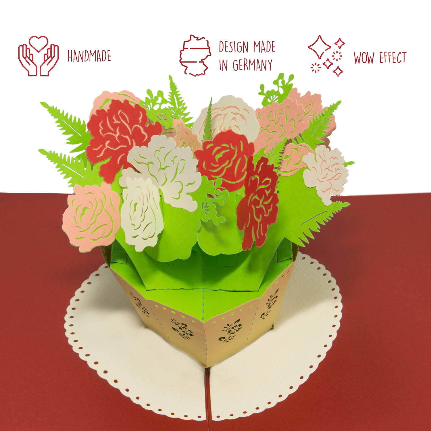 LINPOPUP  LIN17608, LINPopUp®, Pop Up Karte Blume, Pop Up Karte, POP UP Karten Geburtstag, 3D Karten Blume, Muttertag, Gute Besserung, Blumen, N719