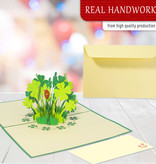 LINPOPUP Pop Up 3D Card, Birthday Card, Greeting Card, Voucher, Get Well Soon, Good Luck, Shamrocks, LIN17523, LINPopUp®, N276