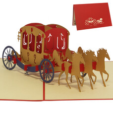LINPOPUP Pop Up Karte, 3D Karte, Hochzeitskarte, Kutsche, N369