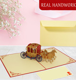 LINPOPUP Pop Up 3D Card, Wedding Invitation, Wedding Card, Carriage, LINPopUp®, N369