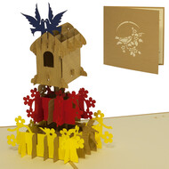 LINPOPUP Pop Up Card, 3D Card, Bird House, N144