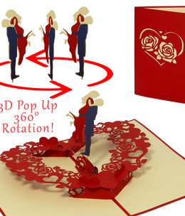LINPOPUP LIN Pop Up Card, 3D Card, first dance wedding, Bride and Groom, N34