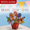 LINPOPUP LINPOPUP®, LIN17775, Pop-Up Karte 3D Geburtstagskarte PopUp Geschenk Happy Birthday Geburtstag Konfetti Klapp-Karte für Frauen Mann Kinder, Lollies, N46