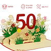 LINPOPUP LINPOPUP®, LIN17786, Pop Up Karte Geburtstag, Geburtstag Gutschein, Geburtstagsgeschenke für Frau, Geburtstagseinladung, Klappkarte 3D, Jubiläum, 50, Blumen Pop Up, N61