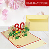 LINPOPUP LINPOPUP®, LIN17789, Pop Up Card Birthday, 3D Birthday Card for 80, Birthday Gifts Woman, Birthday Invitation, Greeting Card Folding Card 3D, Anniversary, 80, Flowers Pop Up, N67