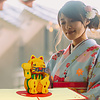 LINPOPUP LINPOPUP®, LIN17792, Pop - Up Karte Katze, Winkekatze Maneki Neko, Glückskatze, N308