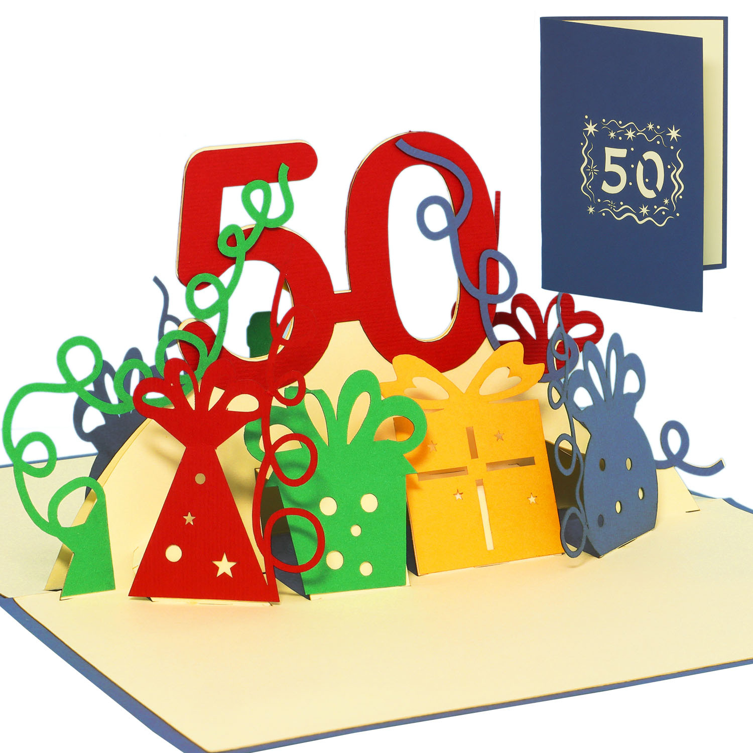 LINPOPUP Pop Up 3D Karte, Geburtstagskarte, Glückwunsch karte Gutschein, 50.Geburtstag, LIN17263, LINPopUp®, N21