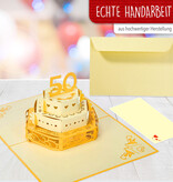 Pop Up 3D Karte, Hochzeitskarte, Hochzeitseinladung, Goldhochzeit, LINPopUp®, N212