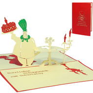 LINPOPUP Pop Up Card, 3D Card, Chef, cuisene, red, N12