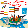 LINPOPUP LINPopUp®, LIN17794, pop up map, continents, guide, travel case, voucher for vacation, travel voucher, world trip, N112