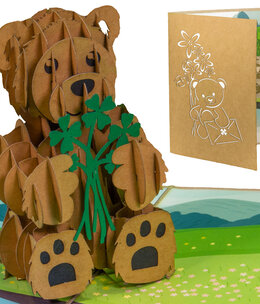 LINPOPUP Pop Up Card, Pop Up Card Nature, Bear by the River, N78