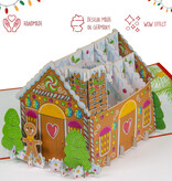 LINPOPUP LINPOPUP, Pop-Up Card Christmas, Christmas House - Gingerbread - Card, 3d Christmas Card, Christmas Gift Card, Gingerbread House, N460