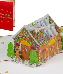 LINPOPUP LINPopUp Karte, Pop-Up Karte Weihnachten, Lebkuchenhaus, N460