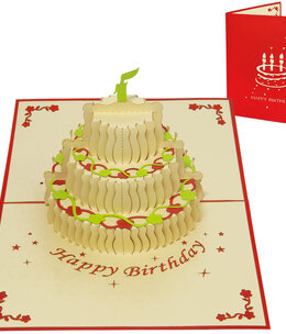 LINPOPUP Pop Up Card, 3D Card, Birthday Cake, N13