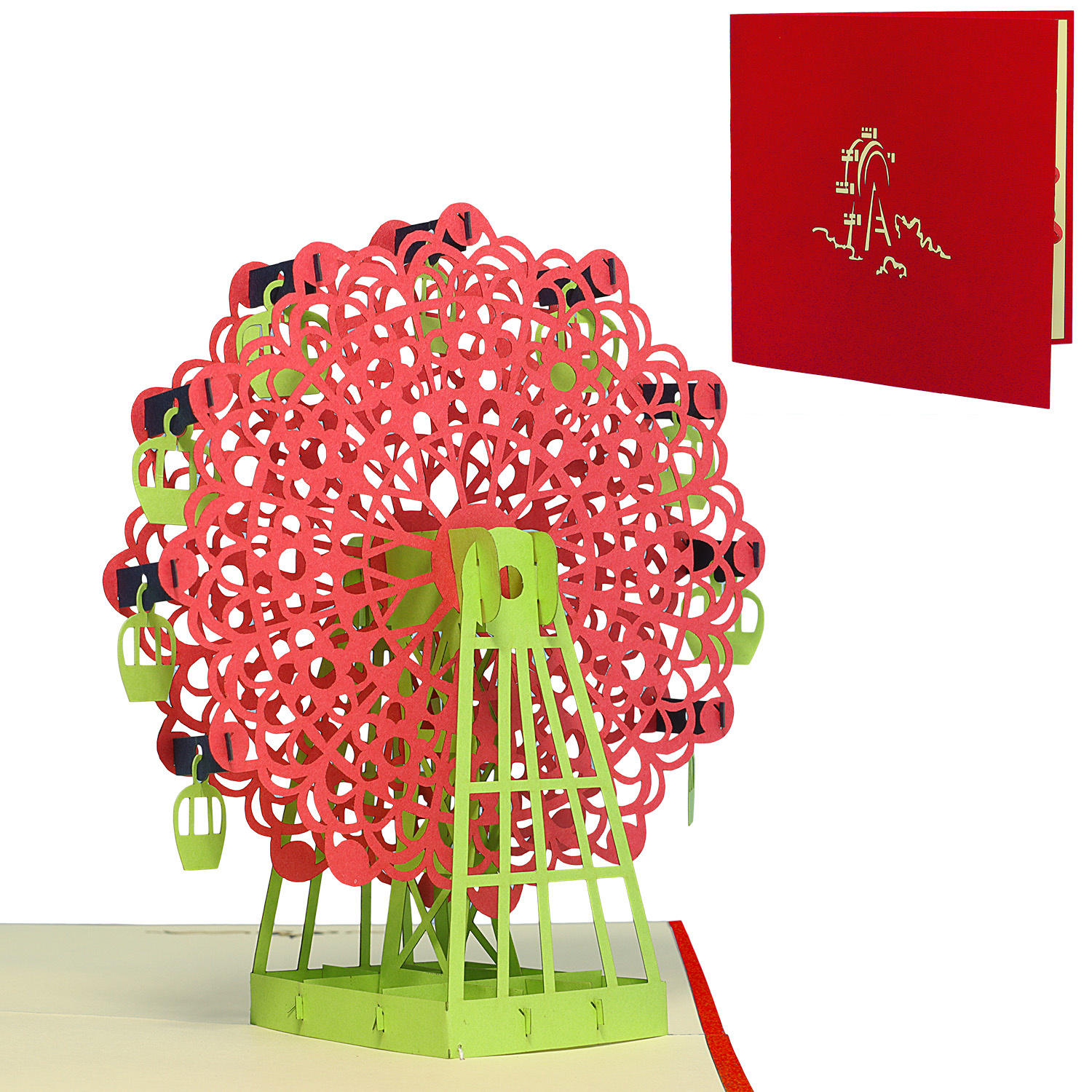 LINPOPUP Pop Up 3D Card, Birthday Card, Greeting Card, Ferris Wheel, LIN17514, LINPopUp®, N167