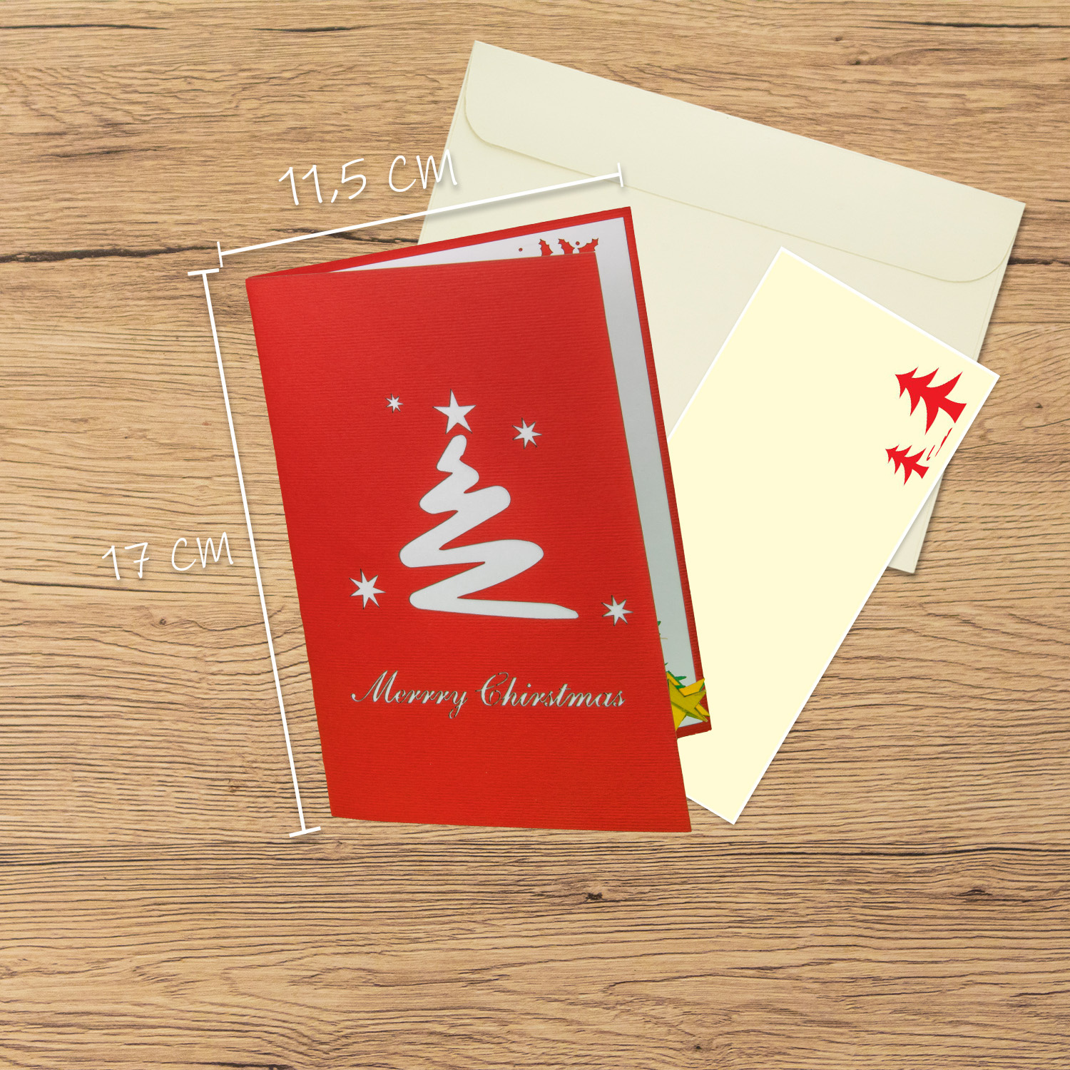 LINPOPUP LINPOPUP, Pop-Up Card Christmas, Christmas tree, Fir tree - Card, 3d Christmas Card, Christmas Gift Card, N459