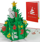 LINPOPUP LINPopUp, Pop-Up Karte Weihnachten, Weihnachtsbaum, Tannenbaum - Karte, 3d  Weihnachtskarte, Geschenkkarte zum Weihnachtsfest, N459