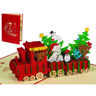 LINPOPUP LINPopUp card, pop-up card Christmas, Christmas locomotive, N427