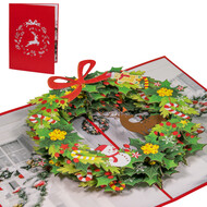 LINPOPUP LINPopUp Card, Pop-Up Card Christmas, Christmas wreath, N433