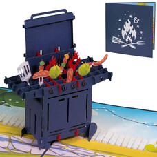 LINPOPUP Pop Up Card, 3D Card, Grill, N113