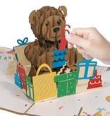 LINPOPUP LINPopUp, pop-up card bear, 3D card, greeting card for birthday, good luck, pop-up card nature, bear with individual numbers, N173