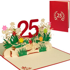 LINPOPUP LINPopUp card birthday, birthday invitation, anniversary, Number 25, N300