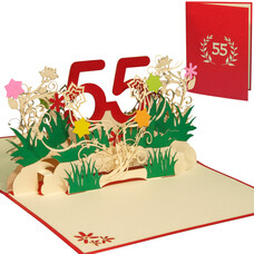LINPOPUP LINPopUp Karte Geburtstag, Geburtstagseinladung, Jubiläum, Zahl 55, N325
