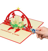 Pop Up 3D Karte, Weihnachtskarte, Glückwunschkarte, Adventskranz, N436