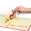 LINPOPUP Pop Up 3D Card, Christmas Card, Greeting Card, Reindeer in the Forest, LINPopUp®, N417