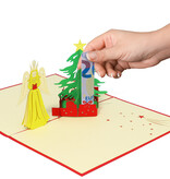 LINPOPUP Pop Up 3D Card, Christmas Card, Greeting Card, Christmas Angel, Christ Child, Fir Tree, LIN17250, LINPopUp®, N440