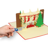 LINPOPUP Pop Up 3D Karte, Weihnachtskarte, Glückwunschkarte, Weihnachtskamin, LIN17249, LINPopUp®, N439