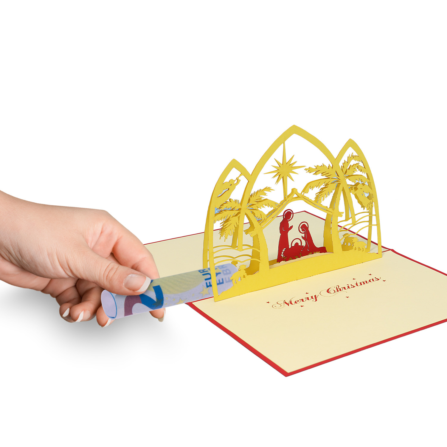 LINPOPUP Pop Up 3D Karte, Weihnachtskarte, Glückwunschkarte, Weihnachtskrippe, Krippe, LIN17150, LINPopUp®, N426