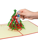 LINPOPUP Pop Up 3D Karte, Weihnachtskarte, Glückwunschkarte, Tannenbaum, Weihnachtsbaum Sterne, LIN17156, LINPopUp®, N423