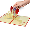 LINPOPUP Pop Up Card, 3D Card, Christmas Card, Snowflake with Heart, LIN17082, LINPopUp®, N442