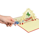 LINPOPUP Pop Up 3D Karte, Weihnachtskarte, Glückwunschkarte, Weihnachtsglocken, LIN17735, LINPopUp®, N409