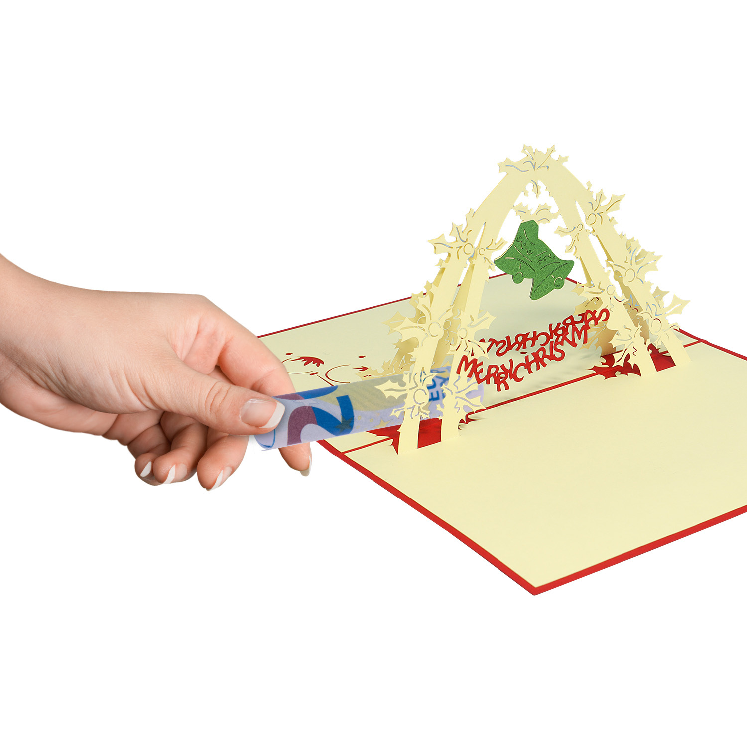 LINPOPUP Pop Up 3D Karte, Weihnachtskarte, Glückwunschkarte, Weihnachtsglocken, LIN17735, LINPopUp®, N409