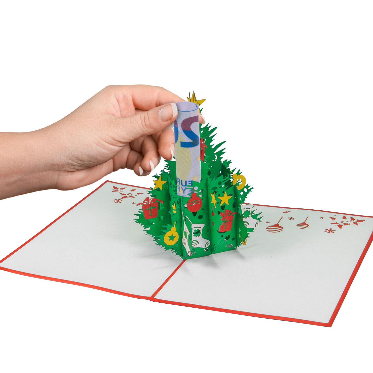 LINPOPUP LINPopUp, Pop-Up Karte Weihnachten, Weihnachtsbaum, Tannenbaum - Karte, 3d  Weihnachtskarte, Geschenkkarte zum Weihnachtsfest, N459