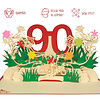 LINPOPUP Pop Up Karte Geburtstag, Geburtstag Gutschein, Geburtstagsgeschenke für Frau, Geburtstagseinladung, LINPOPUP®, Klappkarte 3D, Jubiläum, 90, Blumen Pop Up, N328