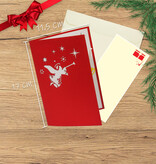 LINPOPUP Christmas pop-up card, Christmas card, LINPopUp®, LIN17827, Christmas present, Rotating angel with flute, N462