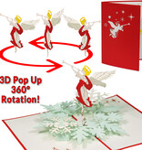 LINPOPUP Christmas pop-up card, Christmas card, LINPopUp®, LIN17827, Christmas present, Rotating angel with flute, N462