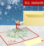 LINPOPUP Christmas pop-up card, Christmas card, LINPopUp®, LIN17827, Christmas present, Rotating angel with flute, N462