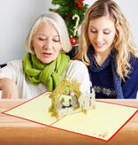 LINPOPUP Pop Up 3D Karte, Weihnachtskarte, Glückwunschkarte, Weihnachtskrippe, Krippe, LINPopUp®, N58