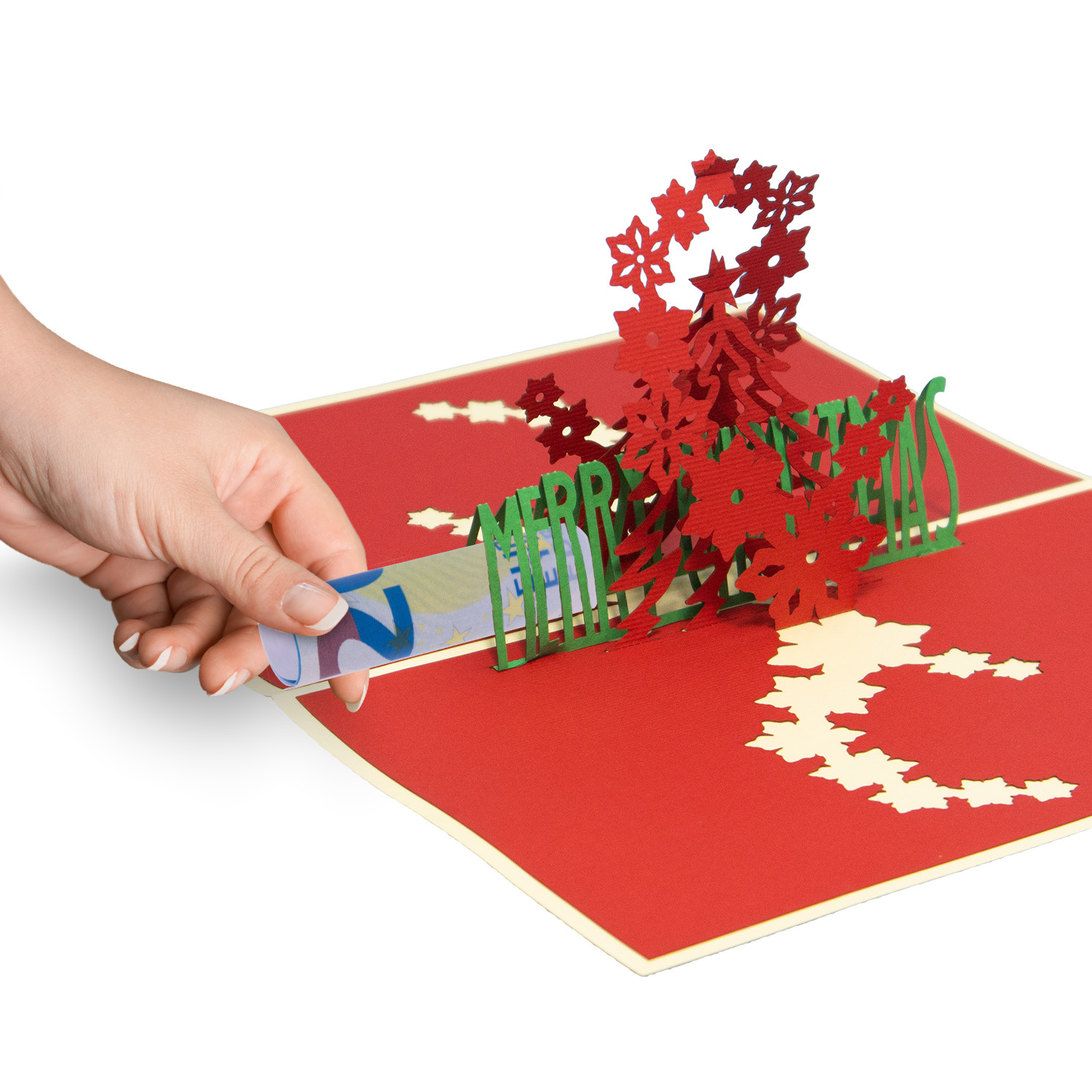 LINPOPUP Pop Up 3D Card, Christmas Card, Greeting Card, Christmas Tree Lettering, LIN17722, LINPopUp®, N400