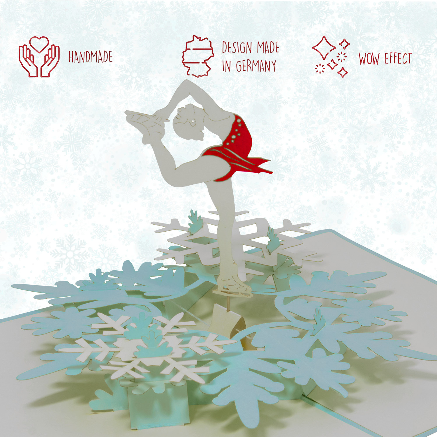 LINPOPUP LINPOPUP®, LIN17785, Pop Up Card Ballerina, Holiday on Ice, 3d Card Folding Cards Birthday Card Dance, Pop Up Card Gift Certificate, Figure Skating, Ballet, N42