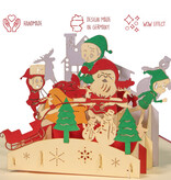 LINPOPUP Pop Up 3D Karte Weihnachtskarte  Weihnachtsmann, Elfe Wichtel Geschenke Nordpol, LIN17492, LINPopUp®, N441
