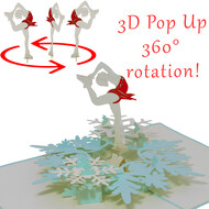LINPOPUP LIN Pop Up Card, 3d Card, Figure Skating, Ballet, N42